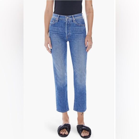 Mother | new with tags | The Tomcat Ripped Crop Straight Leg Jeans | size 26 - Picture 1 of 9